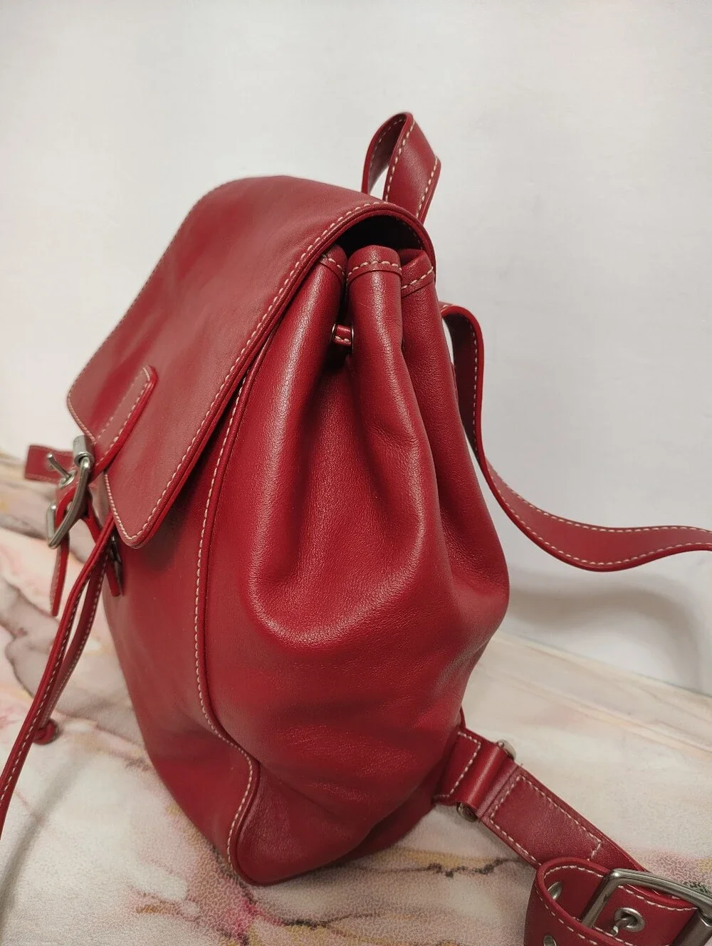 Vintage Coach 9569 Legacy Drawstring Small Backpack  Red